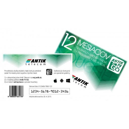 ANTIK TV GO voucher 12 mesiacov mobilna televizia